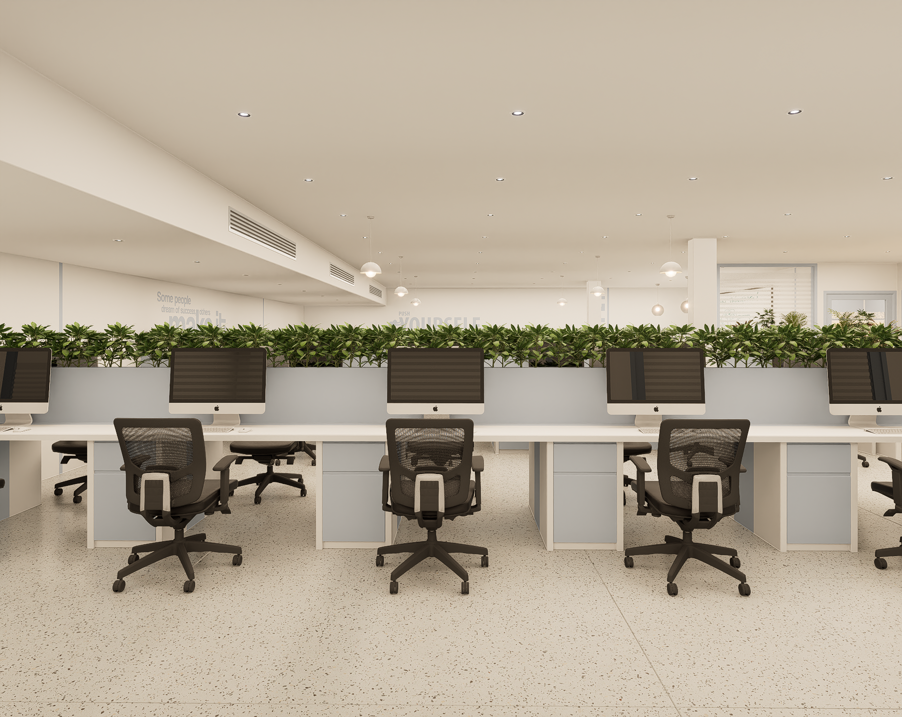 Office workstations - Back view