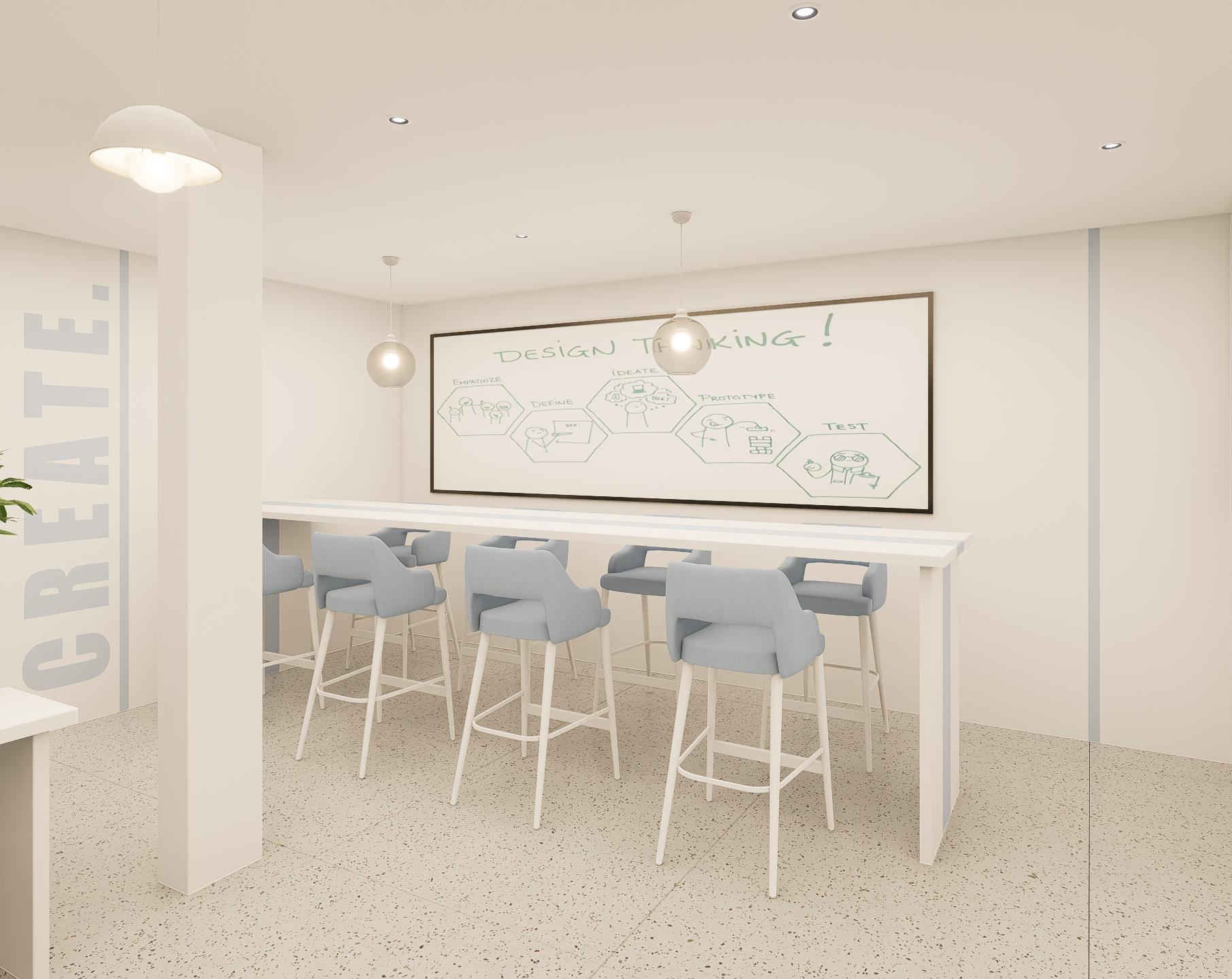 Collaboration space and whiteboard