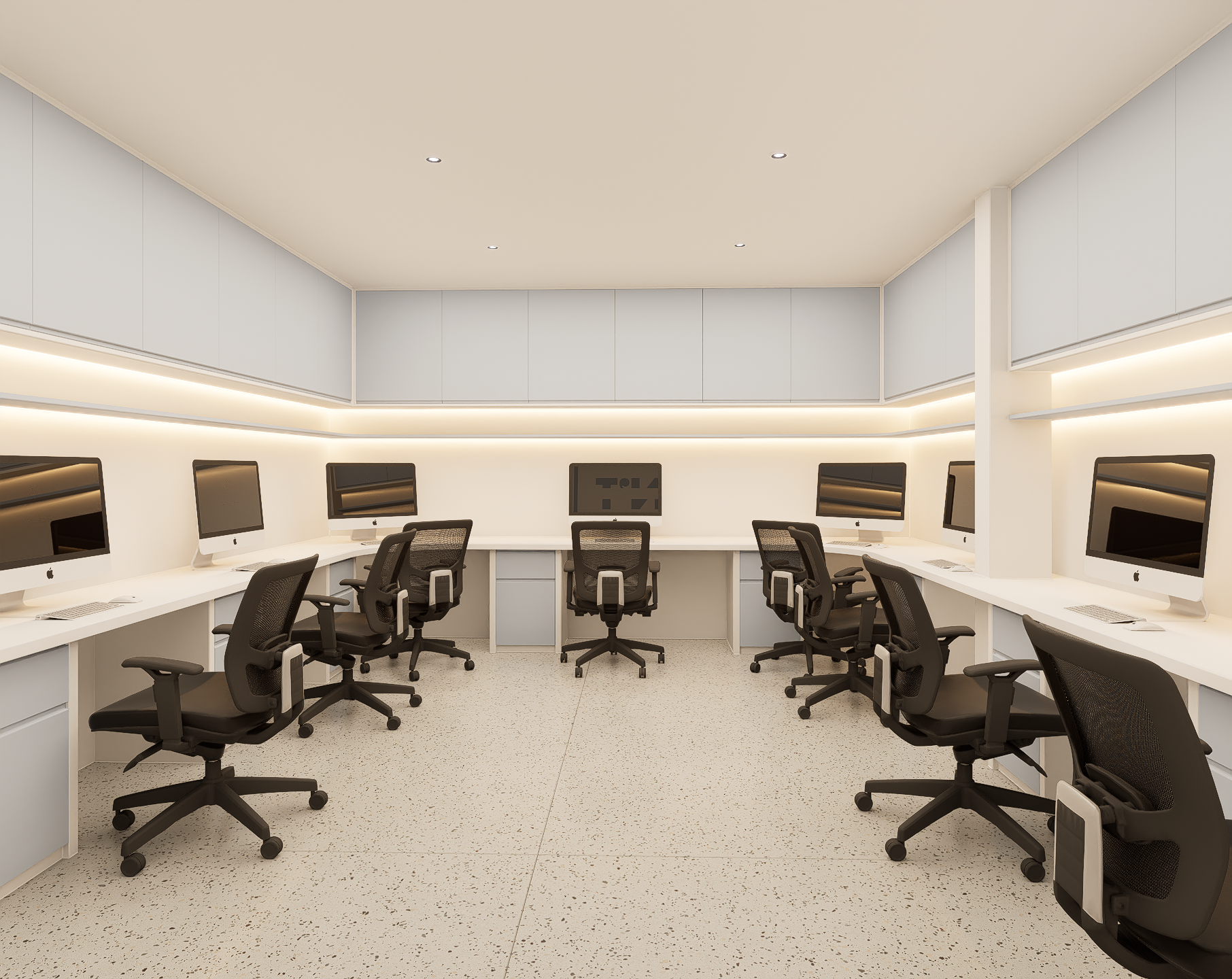 Multi-workstation office room