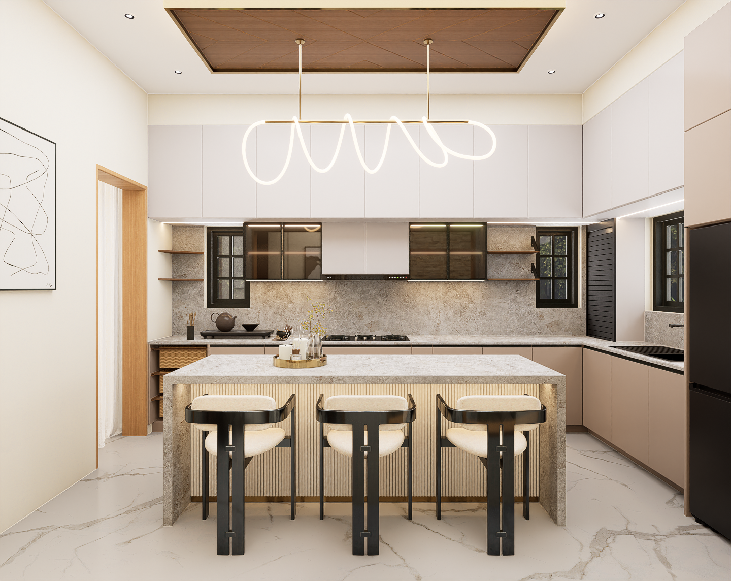 Modern kitchen workspace island