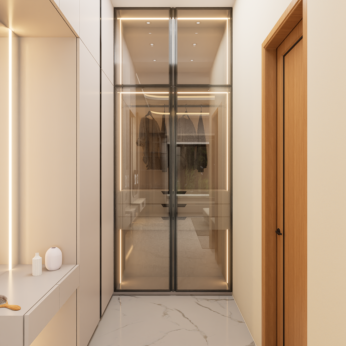 Walk-in dressing wardrobe